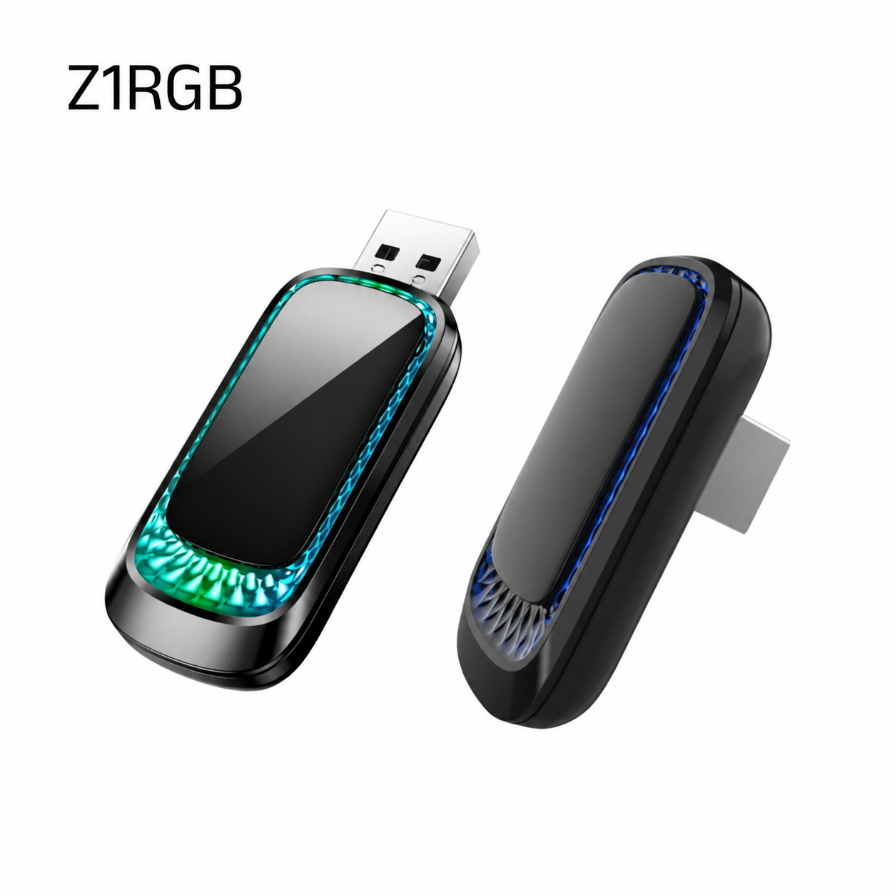 Z1RGB wireless CarPlay and Android Auto adapter in USB-A and USB-C formats with legacy branding removed