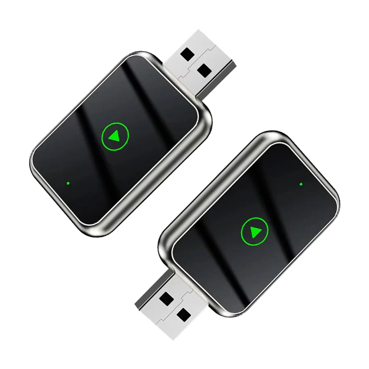 M4 compact USB wireless CarPlay and Android Auto adapter transparent product overview